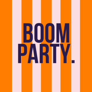 Carte message "Boom Party"