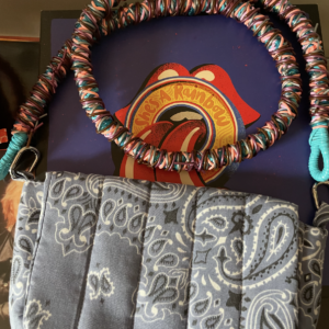 Sac Miko / Chambray - Anse longue Marron bleu rose (Vente Flash)