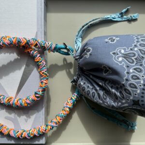 Sac Bubble Gum / Chambray - Ciel  / Anse longue bleu, Orange, Rose (Vente Flash)