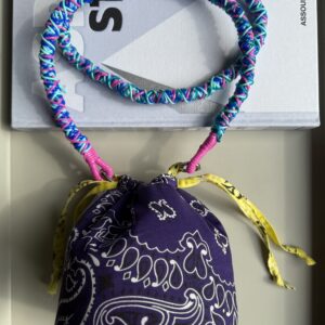 Sac Bubble Gum / Violet - Citron / Anse longue bleu et violet (Vente Flash)