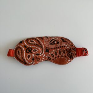 Masque de nuit Partie Principale Orange Vintage - Elastique orange Intérieur soie