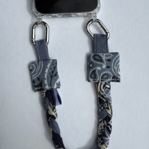 Poignet de téléphone Chambray, Créme et Marine