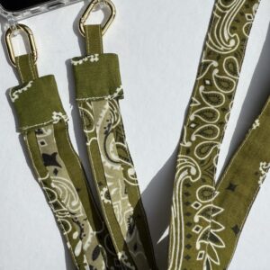 Anse de téléphone longue Arc-en-ciel Kaki et Beige