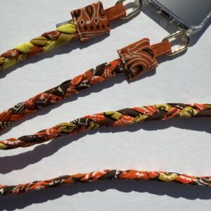 Tresse de téléphone Orange Vintage, Marron, Jaune