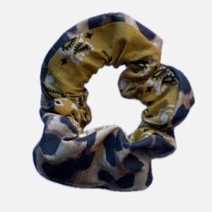 chouchou léopard - bandana Jaune moutarde - made in france