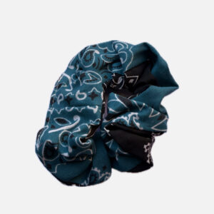 chouchou bandanas turquoise / noir - made in France