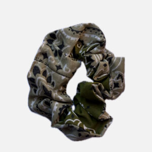 chouchou bandanas beige et kaki - made in France