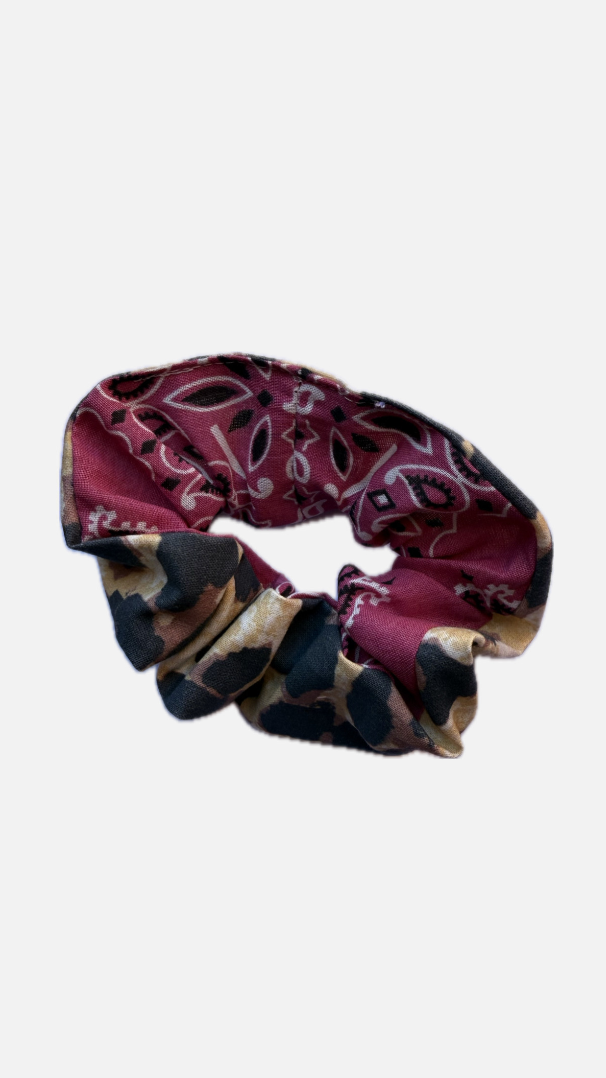 chouchou leopard - bandana fuchsia - made in France