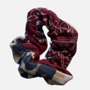 chouchou léopard - bandana bordeaux - made in France